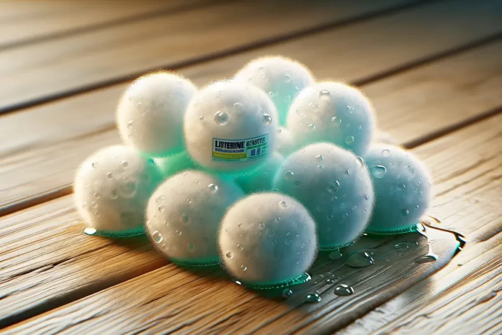 Listerine-Soaked Cotton Balls